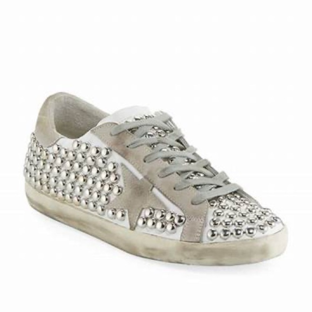 Golden Goose Superstar Silver Studded Low-top Sneakers WOMEN SIZE 39 (IT) 9 (USA